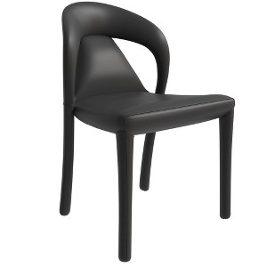 LeisureMod Solace Modern Dining Chair in Upholstered Leather with Metal Frame and Legs, Accent Chair for Dining Room & Kitchen - 1 of 4