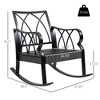 Syemin Patio Accent Chairs, Rocking Chair with Fixed Armrests, Ergonomic Design, Suitable for Lawn, Garden and Porch, Blue, 27.25"*36.5"*35.5" - 3 of 4