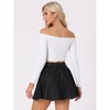 INSPIRE CHIC Women's Vintage Summer High Waist with Belt A-Line Mini Jean Skirts - 4 of 4