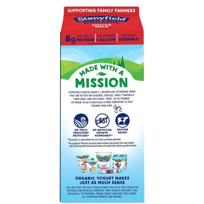 Stonyfield Organic Whole Milk - 0.5gal