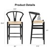 Lirago Solid Wood Bar Stool - No Assembly, 350LBS Capacity, Mid-Century Black - 4 of 4