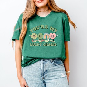 Simply Sage Market You're My Lucky Charm Clovers Short Sleeve Tee - XL - Grass - 1 of 4