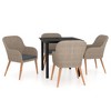 vidaXL 5 Piece Patio Dining Set with Cushions Brown - 2 of 4
