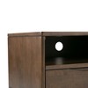 60" Solid Rubberwood Hardwood Mid Century Modern TV Media Stand with Cord Management, Large Notched Handle Drawers and Open Compartments - 4 of 4