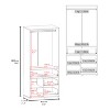 Alpine Armoire With Double Doors, Hanging Rod And Interior Shelves, Freestanding Modern Wardrobe Closet, White - 4 of 4