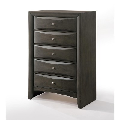 NicBex Retro 5-Drawer Tall Bedroom Dressers,Chest of Drawers for Bedroom,Entryway,Wooden Dresser Chest