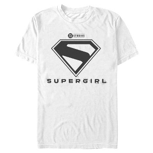 Mens Supergirl Official Shield Black Logo T Shirt - 1 of 4