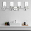 Sunset Lighting Qairo 4-Light Vanity Clear Seeded Glass, Bright Satin Nickel - 3 of 4