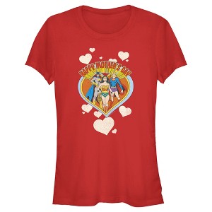 Juniors Womens Wonder Woman Happy Mother's Day Heart T-Shirt - 1 of 4