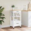 vidaXL Kitchen Trolley MONZA 18.9 in.x15.7 in.x35.4 in. Solid Wood Pine - 3 of 4