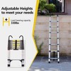 NAYSAYE 10.5FT Telescopic Ladder Aluminum Folding Ladder with Hooks Multi-Purpose Ladder for RV Attic Home 330 Pound Capacity, Silver, 12.4"*2.75"*30" - 4 of 4