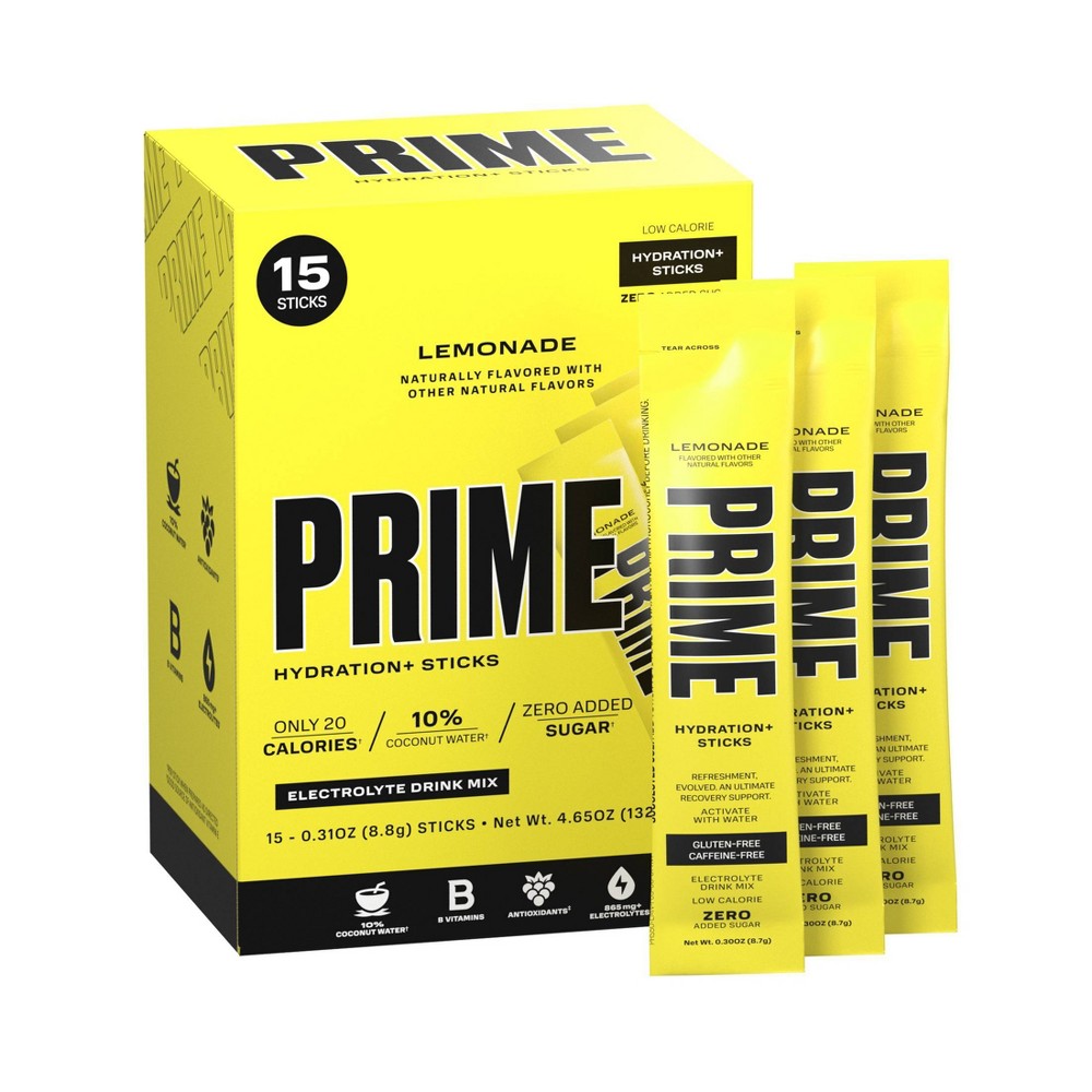 Photos - Vitamins & Minerals Prime Hydration Sticks Electrolyte Supplement Powder - Lemonade - 0.33oz/1