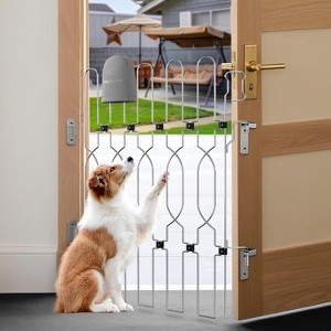Attop Stainless Steel Modern Foldable Solid Pet Dog Gates for Cats & Small Animals with Simple Installation Staircase Safety Enclosure - 1 of 4