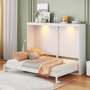 Whisen Queen Size Murphy Bed Wall Bed Modern design with LED Lights - 1 of 4