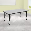 Emma and Oliver Mobile 28"Wx47.5"L Wave Flexible Collaborative Grey Kids Adjustable Activity Table - 2 of 4