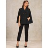 INSPIRE CHIC Women's Notched Lapel Collar Double Breasted Blazer Office Cloak Cape Coat - 4 of 4