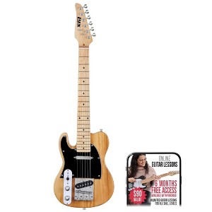 LyxPro 30" Electric Telecaster Left Handed Guitar | Solid Paulownia Wood Body, Ashtray Bridge, 3-Way Switch & Volume/Tone Controls, 2 Picks - 1 of 4