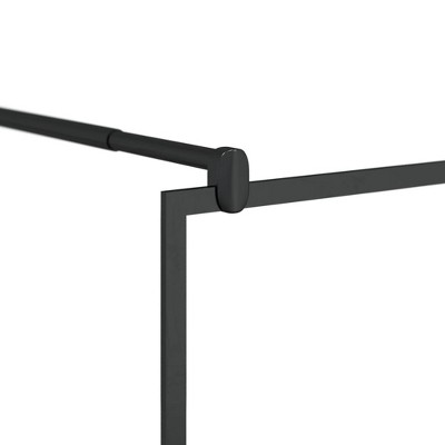 Modern Black Aluminum and Clear ESG Glass Walk-In Shower Wall