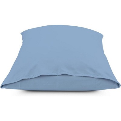 Standard Size Blue Cotton Pillowcase Set with Envelope Enclosure