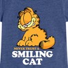 Girls' - Garfield - Never Trust Smiling Cat Fitted Short Sleeve Graphic T-Shirt - 2 of 4