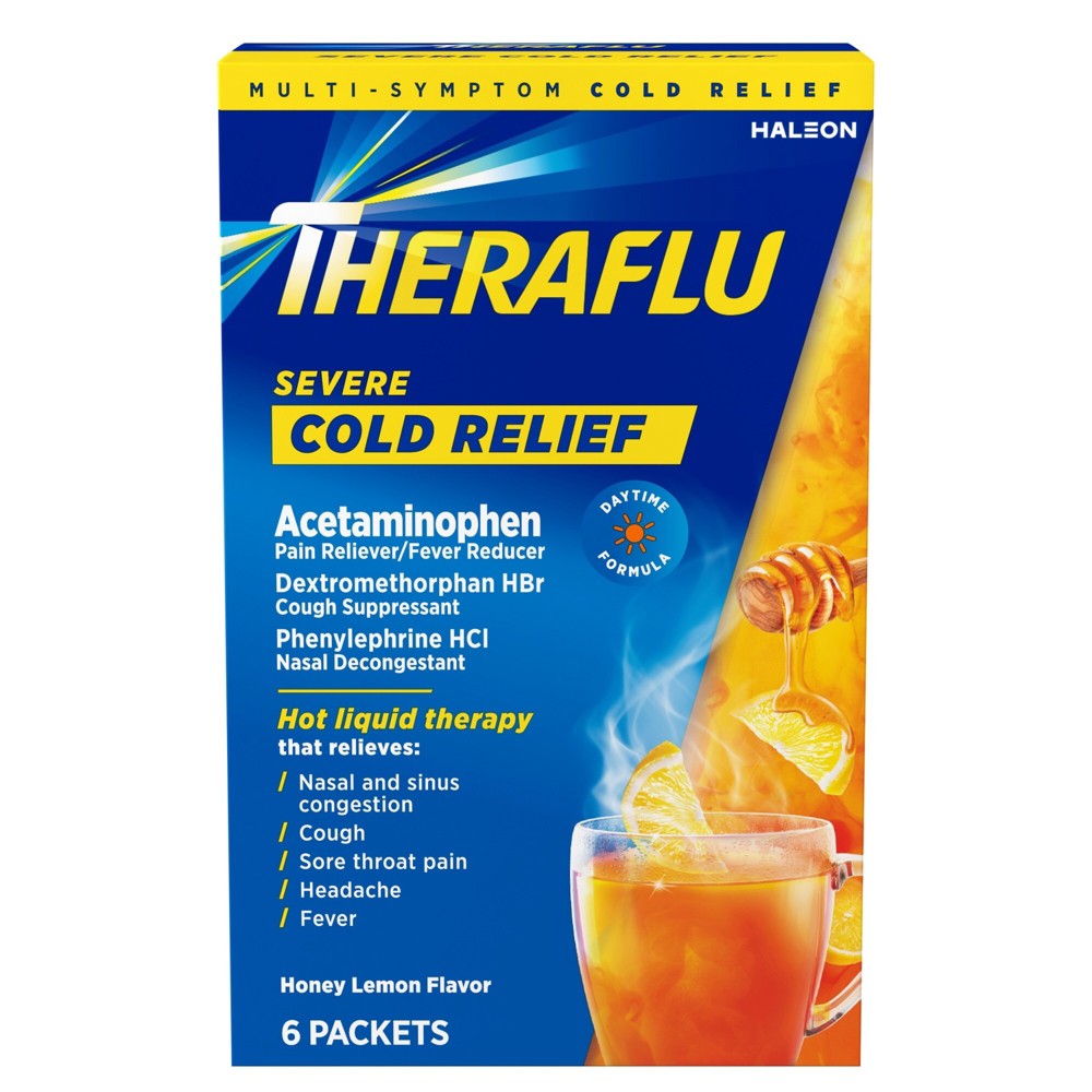 UPC 300676426068 product image for Theraflu Multi-Symptom Severe Cold Relief Powder - Acetaminophen - Green Tea & H | upcitemdb.com