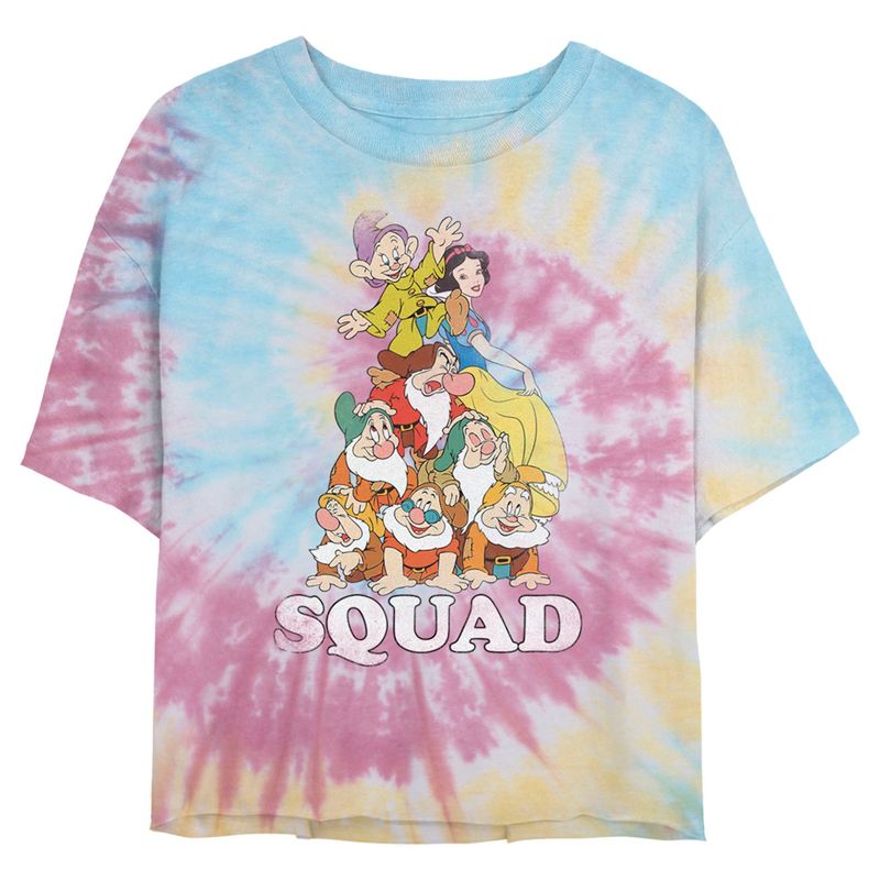 Juniors Womens Snow White and the Seven Dwarves Squad T-Shirt, 1 of 5