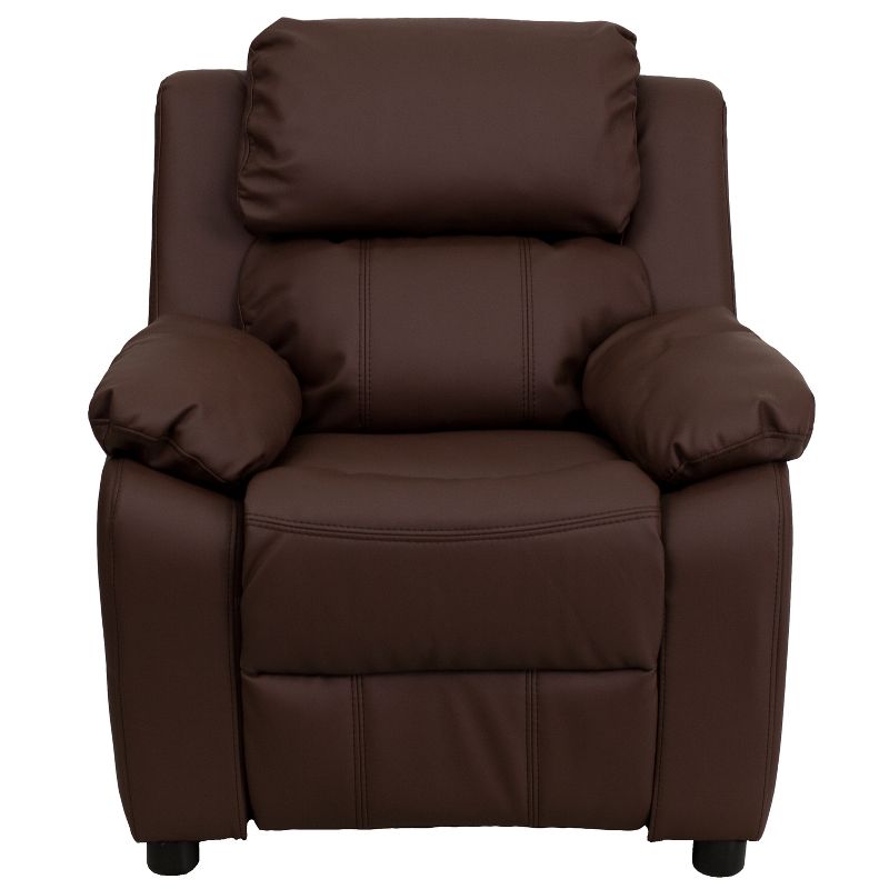 Flash Furniture Deluxe Padded Contemporary Kids Recliner with Storage Arms, 3 of 13