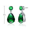 Guili Sterling Silver White Gold Plated Drop Earrings with Colored Cubic Zirconia Accents, A Chic and Elegant Addition to Any Jewelry Collection - 3 of 3