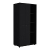 TIRAMISUBEST Misuri Double Door Wardrobe Armoire - Mobile Lateral Filing Cabinet Locking Wheels Adjustable Shelf - 3 of 4