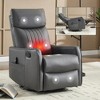 Heat Massage Manual Recliner Chair with 360° Swivel Rocker, Faux Leather/Chenille Accent Chair for Living Room/Bedroom - ModernLuxe - 2 of 4