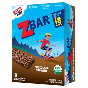 Clif Kid Zbar Organic Chocolate Brownie Energy Bars - 18ct