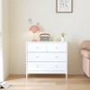 HDZNVF 35.4 inch Wide White 4 Drawer Dresser, Wooden Storage Cabinet for - 4 of 4