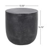Kumasinova 15.7"Drum-Shaped Patio End Table with Lightweight Concrete Frame,Decorative Side Table Weather Resistant End Table Coffee Table,Matte Black - 2 of 4