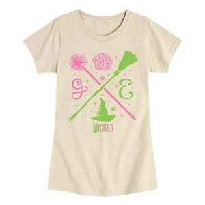 Girls' - Wicked - Glinda and Elphaba Icons Fitted Short Sleeve Graphic T-Shirt - 1 of 3