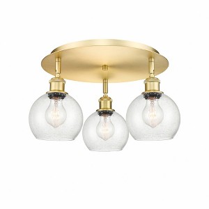 Athens - 3 Light Flush Mount In Industrial Style-8.63 Inches Tall and 17.75 Inches Wide - 1 of 1