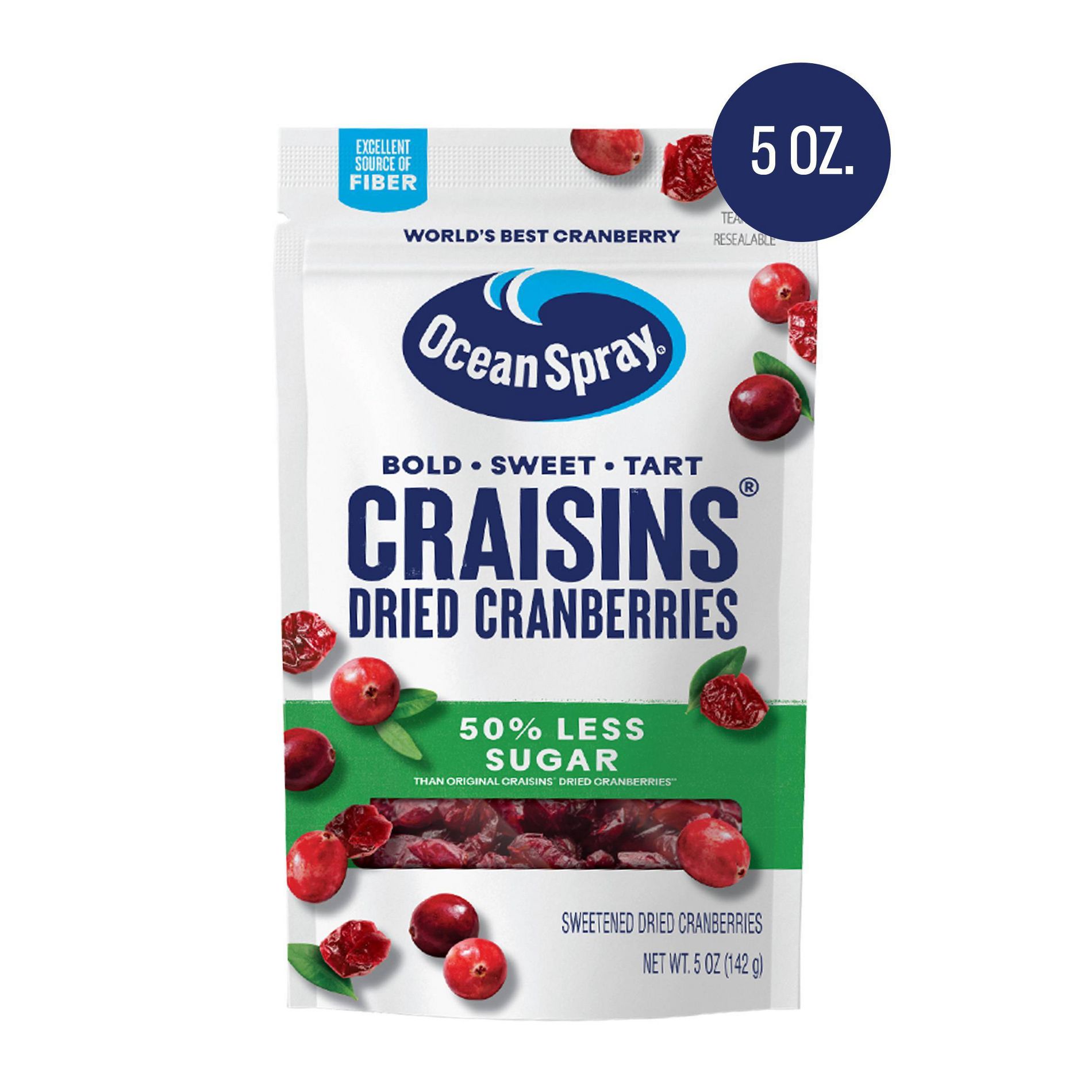 Ocean Spray Reduced Sugar Dried Cranberries Craisins - 5oz