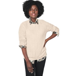 Jessica London Cable Crewneck Sweater - 1 of 4