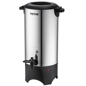 VEVOR Commercial Coffee Urn, 50 Cups Stainless Steel Large Coffee Dispenser, 1000W 110V Electric Coffee Maker Urn For Quick Brewing, Silver - 1 of 4