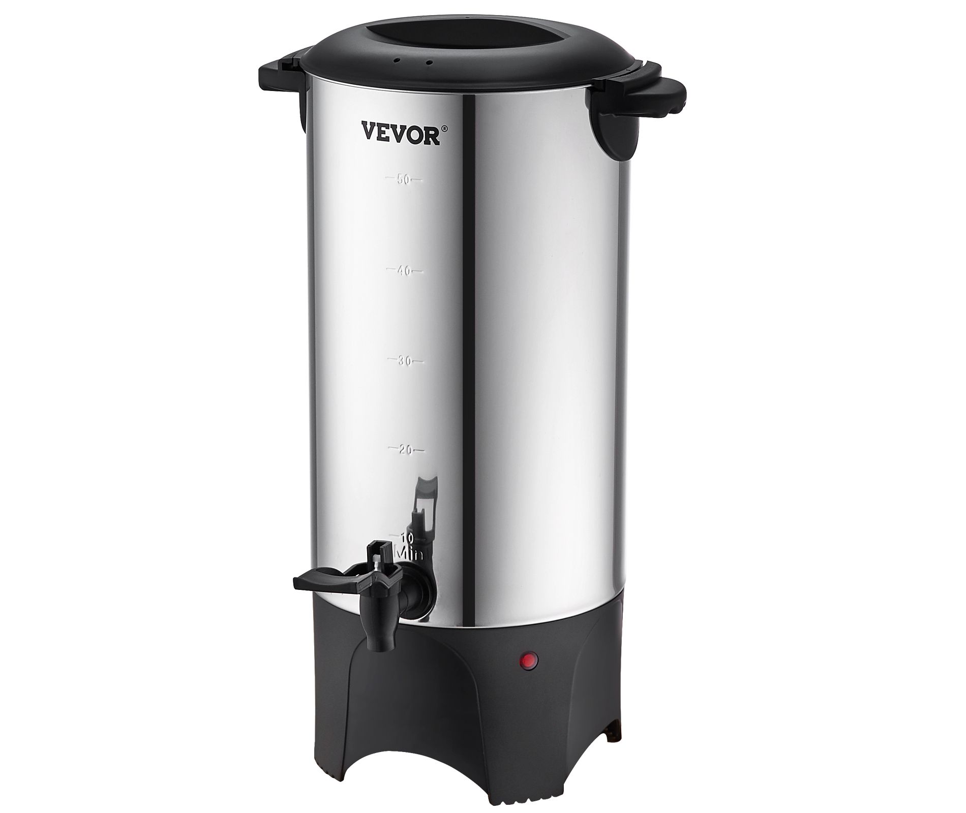 VEVOR Commercial Coffee Urn, 50 Cups Stainless Steel Large Coffee Dispenser, 1000W 110V Electric Coffee Maker Urn For Quick Brewing, Silver