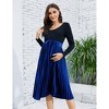 Maternity Dress Women's High Waist Floral Print Pleated Maxi Skirt Casual Flowy Swing A Line Long Skirts - 3 of 4