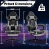 TopComfy Task and Office Gaming Chair Ergonomic Lumbar Support Footrest Headrest 360 Swivel For Home Office Gaming Study, Gray, 30.31"*22.44"*9.84" - 4 of 4