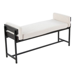 TiramisuBest Mid Century Modern Tan Leather Bench - Brown, Tan Genuine Leather, Solid Wood Entryway Bench, 16.1L x 47.5W - 1 of 4