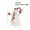 LuxenHome 3Ft Lighted Snowman with Bird, Festive Outdoor Christmas Display White, Red, Green, Multi - 2 of 4