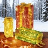 Lighted Gift Boxes Set Pre-Lit Christmas Present Boxes Outdoor Indoor Decorations Christmas Display with Warm White LED Lights Stakes for Xmas Décor - 2 of 4