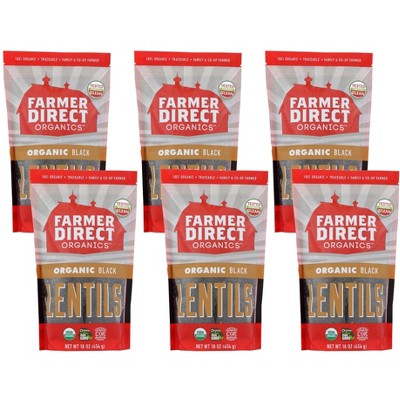 Farmer Direct Organic Black Lentils - Case of 6/16 oz