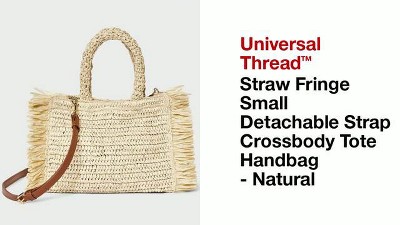 Straw Fringe Small Detachable Strap Crossbody Tote Handbag