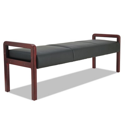 Alera Alera Reception Lounge WL Series Bench Three-Seater -  65.75w x 22.25d x 22.88h - Black/Mahogany