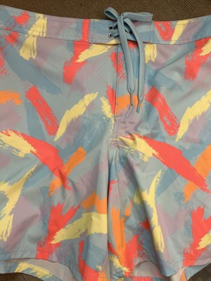 Women's 7 Board Swim Shorts - Wild Fable™ Light Blue Abstract