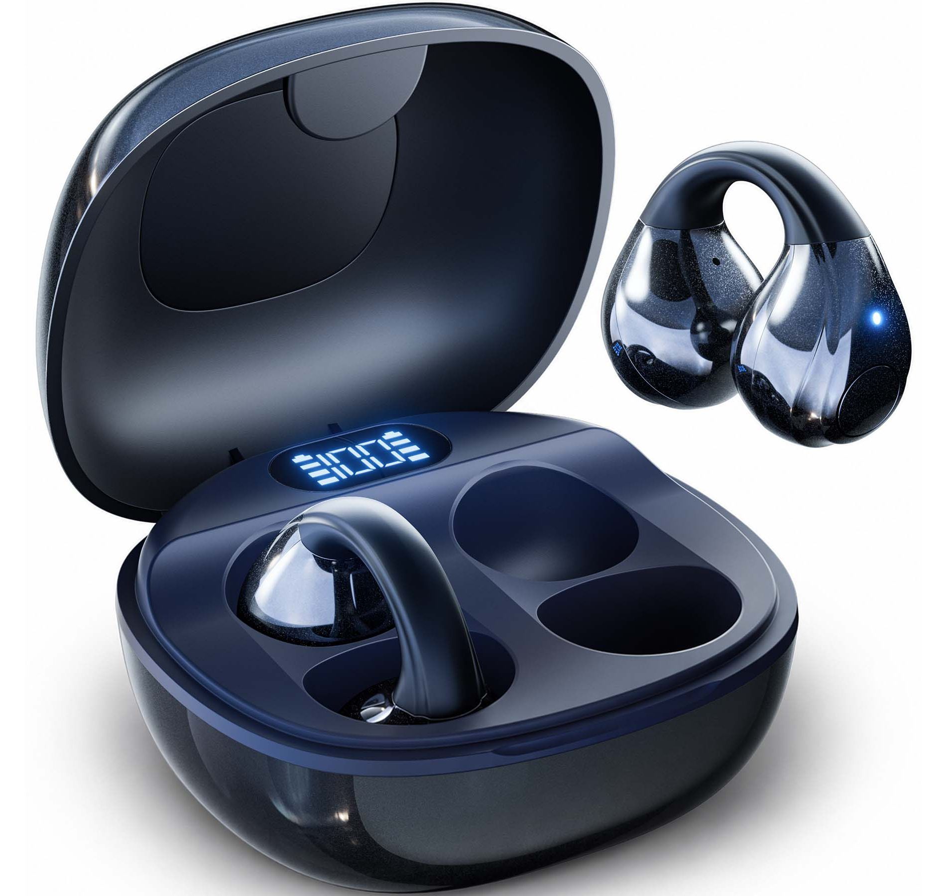 VEAT00L Wireless Earbuds, Bluetooth Headphones V5.4 Stereo Ear buds with Noise Cancelling Mics, 60H Playback Mini Case with Dual LED Display