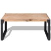 vidaXL Solid Acacia Wood Coffee Table with Steel Legs - Stylish Industrial, Durable Furniture, Brown and Black - 2 of 4